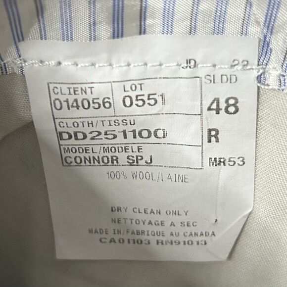 David Donahue 48R Connor Sport Coat 100% Wool Blue Two Button Double Vented - Picture 4 of 8